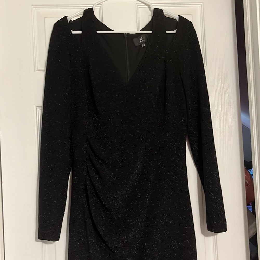 Elegant long Black with sliver glitter Dress - Picture 5 of 5